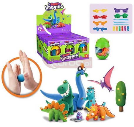 Masa plastyczna dinozaury z foremkami