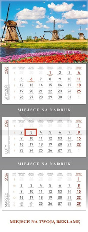 Kalendarz 2026 Trójdzielny Wiatraki