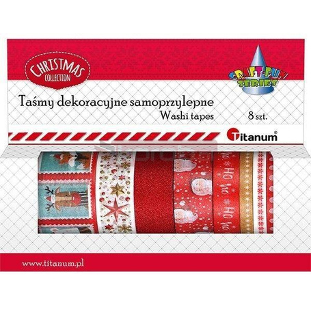 Taśmy washi tape świąteczne 8szt