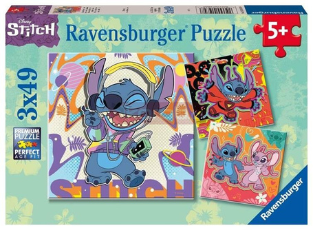 Puzzle dla dzieci 2D 3x49 Disney Stitch