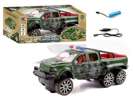 Terenówka wojskowo na baterie 1:16