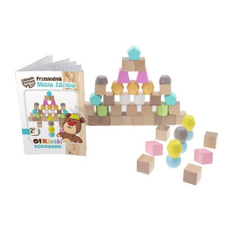 Klocki drewniane O!Klocki Kodowanie - Bobaski i Miś