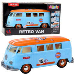 Retro van bus światło dźwięk niebieski