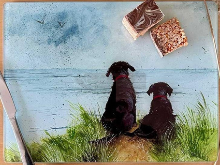 Szklana deska ozdobna Psy na wydmach