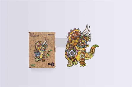 Puzzle drewniane eko 74 Triceratops A4