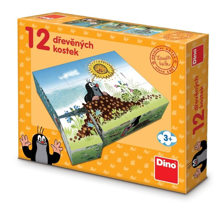 Drewniane klocki obrazkowe Rok Krecika 12el