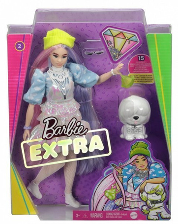 Lalka Barbie Extra Moda Spódniczka holograficzna GVR05
