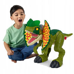 IMAGINEXT JURASSIC WORLD DINOZAUR Dilophosaurus 66 cm figurka interaktywna HVY16