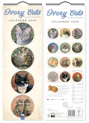 Kalendarz 2026 ścienny paskowy Ivory Cats