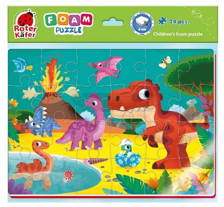 Piankowe puzzle A4. Zabawne obrazki. Dinozaury