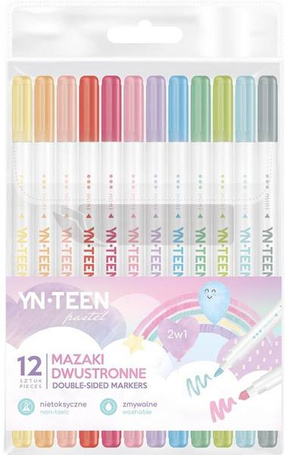 Mazaki dwustronne pastel 12 kolorów YNT