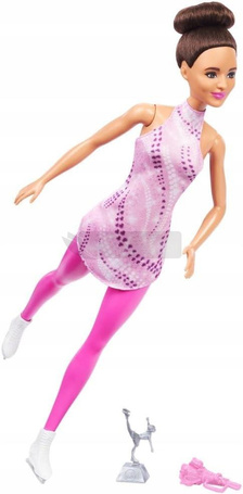 LALKA BARBIE ŁYŻWIARKA FIGUROWA lalka w stroju łyżwiarskim HRG37