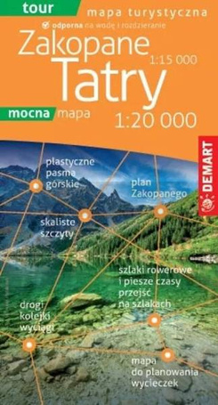 Mapa turystyczna Tatry i Zakopane Tour 1:20 000