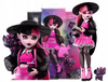 LALKA MONSTER HIGH DRACULAURA + akcesoria + zwierzątko Hrabia Nietoperz HRP64