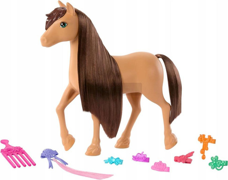 BARBIE KONIK KUCYK DO STYLIZACJI PEPPER + akcesoria do stylizacji HXJ37