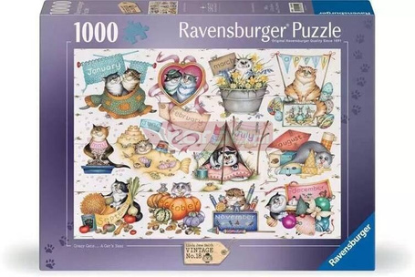 Puzzle 1000 Kalendarz Szalonych Kotów