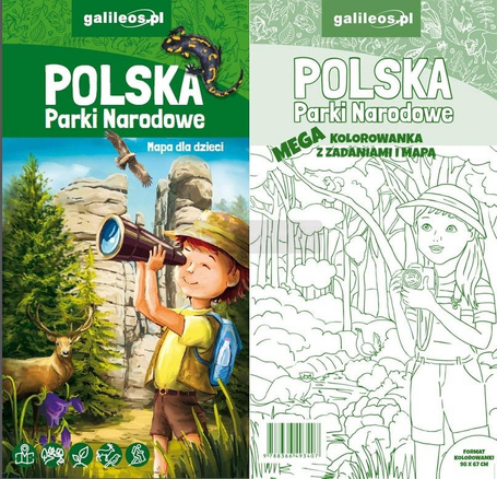 Polska Parki Narodowe - mapa + mega kolorowanka