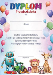Dyplom A4 Przedszkolala zabawki