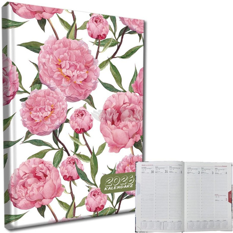 Kalendarz 2026 A5 tygodniowy rozkładówka Peonie