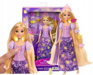 DISNEY LALKA KSIĘŻNICZKA ROSZPUNKA Magiczne włosy, z podświetlanymi włosami JHL46