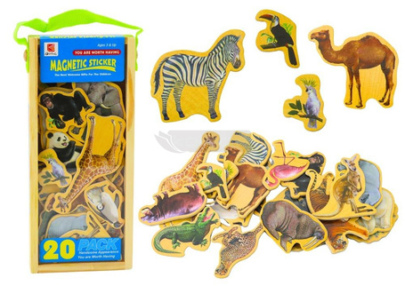 Magnesy drewniane zwierzęta 20szt