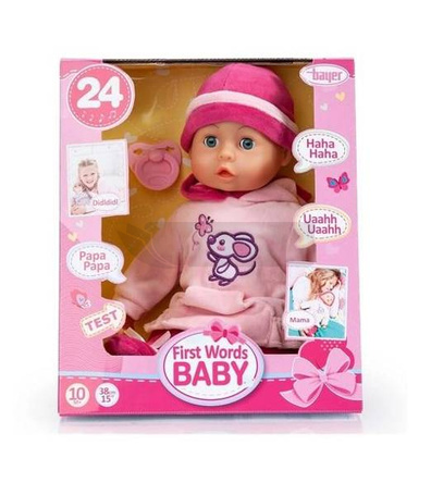 Lalka First Words Baby 38 cm szara