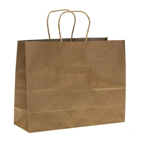 Torebka ozdobna kraft 32x25x11cm ROZETTE