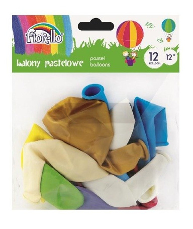 Balony Pastel 12'' mix 12 sztuk FIORELLO