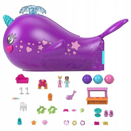LALKA POLLY POCKET ZESTAW NARWAL ŁÓDŹ z basenem HKV71