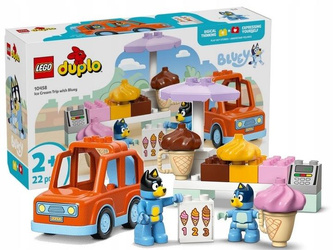 LEGO DUPLO BLUEY 10458 Wyprawa po lody z Bluey, zestaw dla dzieci +2 lata