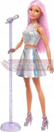 LALKA BARBIE GWIAZDA POPU piosenkarka z mikrofonem JCW42