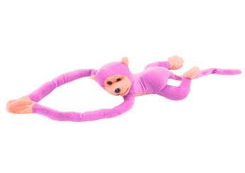 Małpka pluszowa z dźwiękiem różowa 80cm