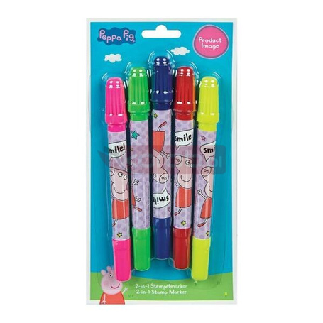 Markery ze stempelkami Świnka Peppa 5el