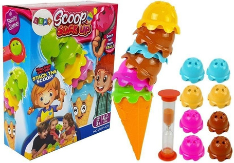 Gra zręcznościowa Lody w wafelku kolorowa piramidk