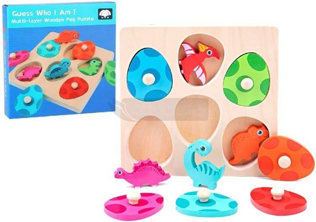 Drewniana układanka jaja dinozaurów