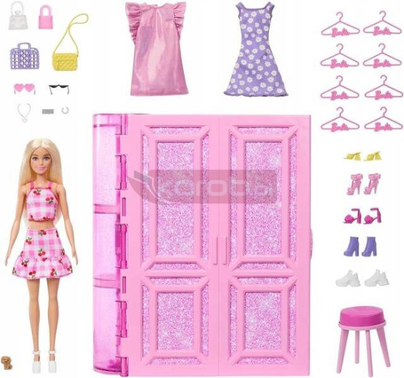 BARBIE WYMARZONA SZAFA MARZEŃ NA UBRANKA GARDEROBA +ubranka + lalka HXD58