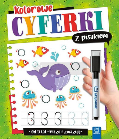 Kolorowe cyferki z pisakiem. Piszę i zmazuję od 5