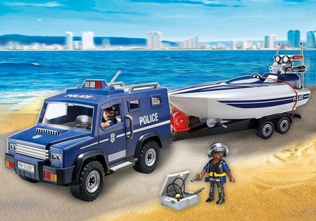 Playmobil 5187 Pojazd terenowy policji z motorówką