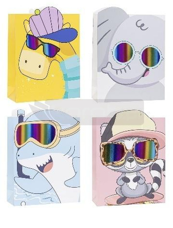 Torebka ozdobna 18x24x8cm hot-stamp mix ROZETTE
