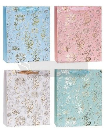 Torebka ozdobna 18x23x8cm hot-stamp mix ROZETTE