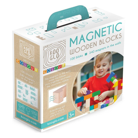 Klocki drewniane Mega Colour 100szt