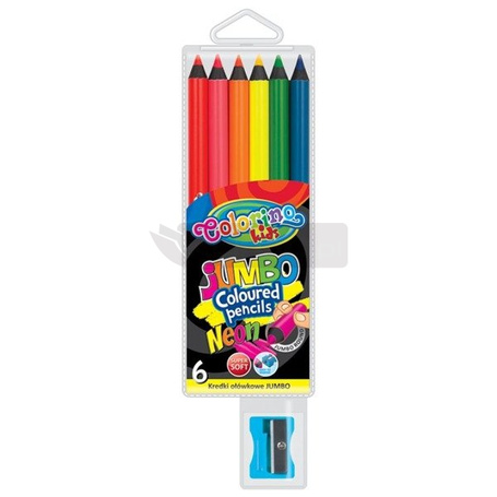 Kredki okrągłe JUMBO 17,5 cm Neonowe 6 kolorów