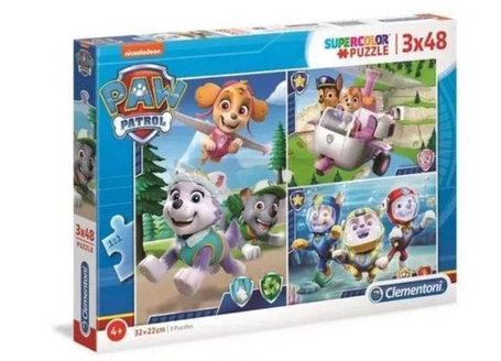 Puzzle 3x48 elementów Super Kolor Psi Patrol
