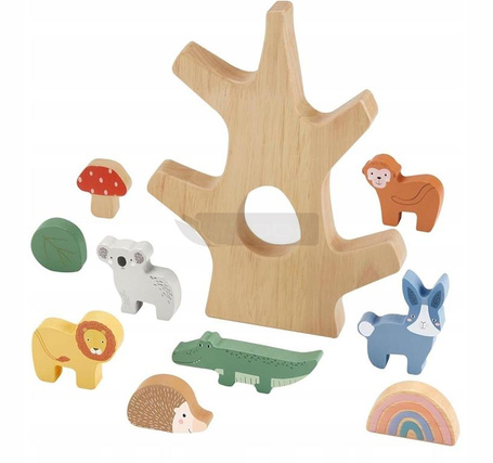 FISHER PRICE BALANSUJĄCE DRZEWKO ze zwierzątkami, zabawka drewniana +3 lat HXT87