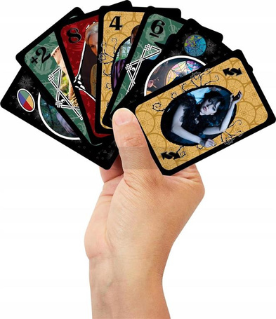 GRA KARTY UNO WEDNESDAY oryginalne kultowe karty Uno z bohaterami serialu JHB18