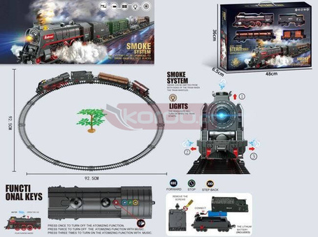 Zestaw z pociągiem 48 elementów dym, światło, dźwięk