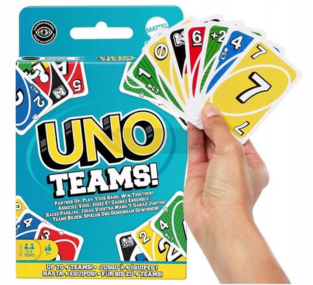 GRA KARTY UNO TEAMS gra rodzinna dla dzieci +7 lat HXT58