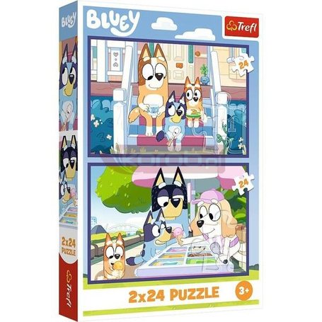 Puzzle 2x24 Zabawna Bluey TREFL