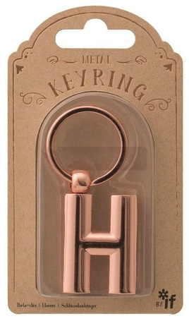 Metalowy brelok do kluczy litera H Keyring