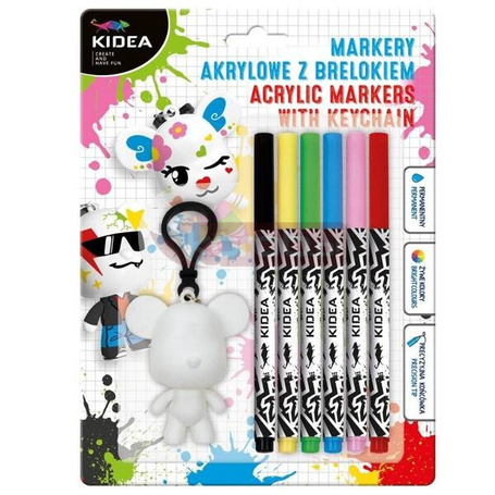 Markery akrylowe z brelokiem KIDEA